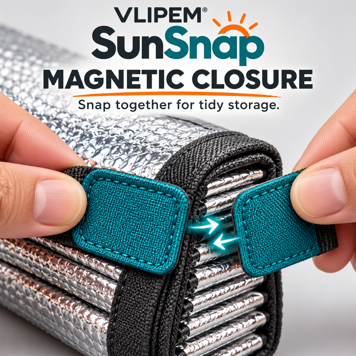 VLIPEM® SunSnap Foldable Magnetic Windshield Sun Shade for Cars