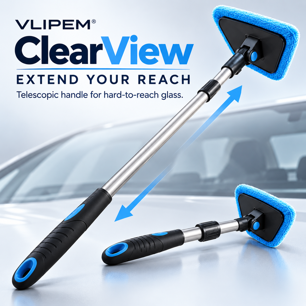 VLIPEM® ClearView Telescopic Interior Windshield Cleaning Tool