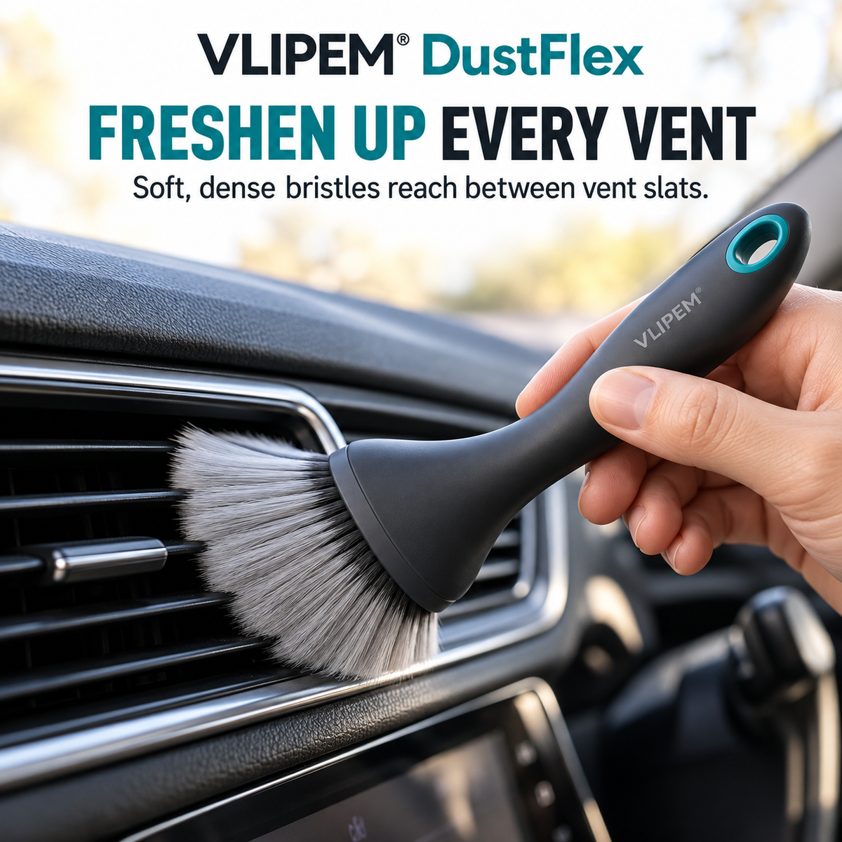 VLIPEM® DustFlex Soft-Bristle Car Interior Detailing Brush