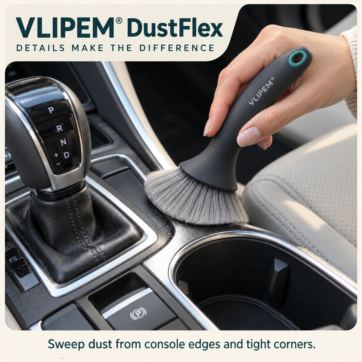 VLIPEM® DustFlex Soft-Bristle Car Interior Detailing Brush