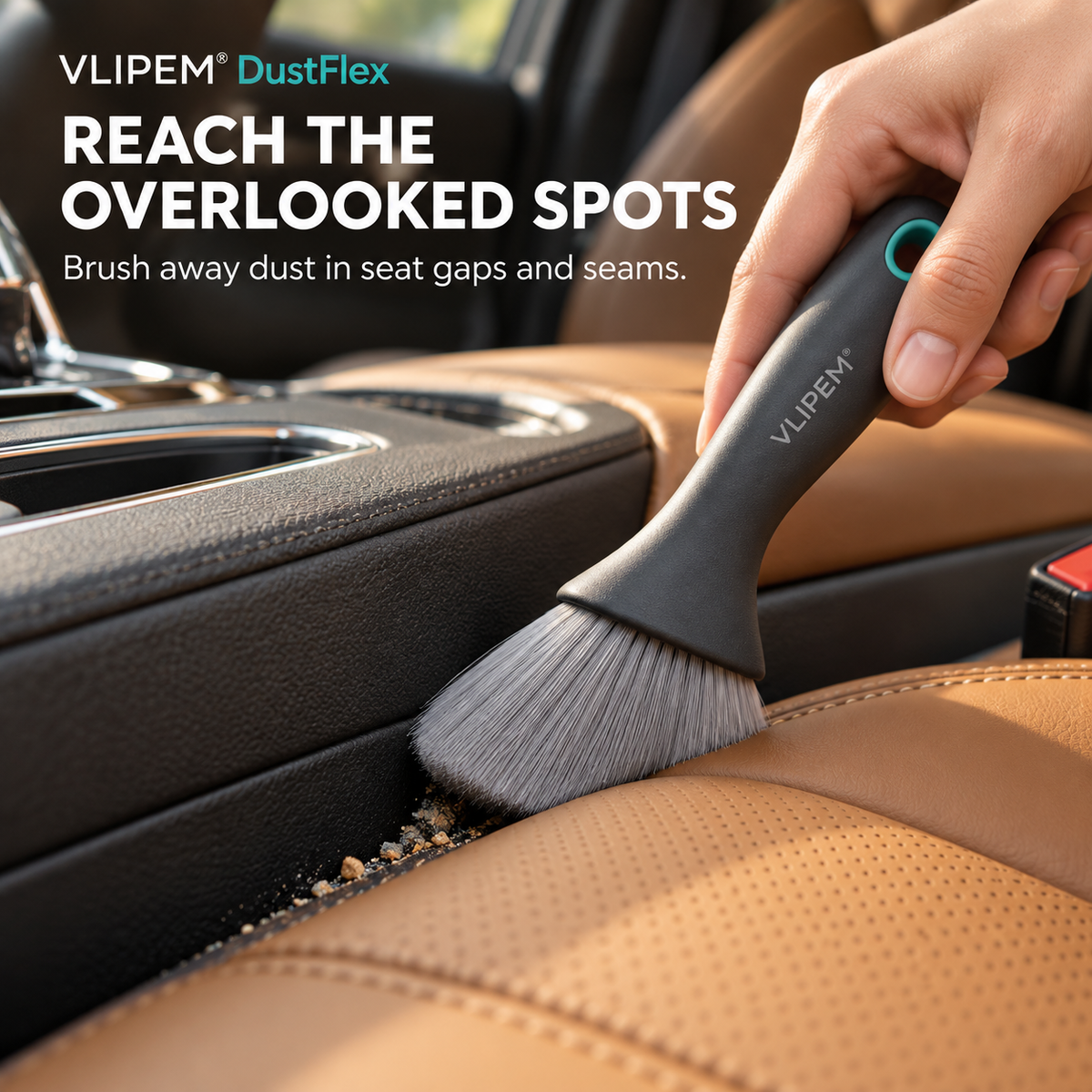 VLIPEM® DustFlex Soft-Bristle Car Interior Detailing Brush