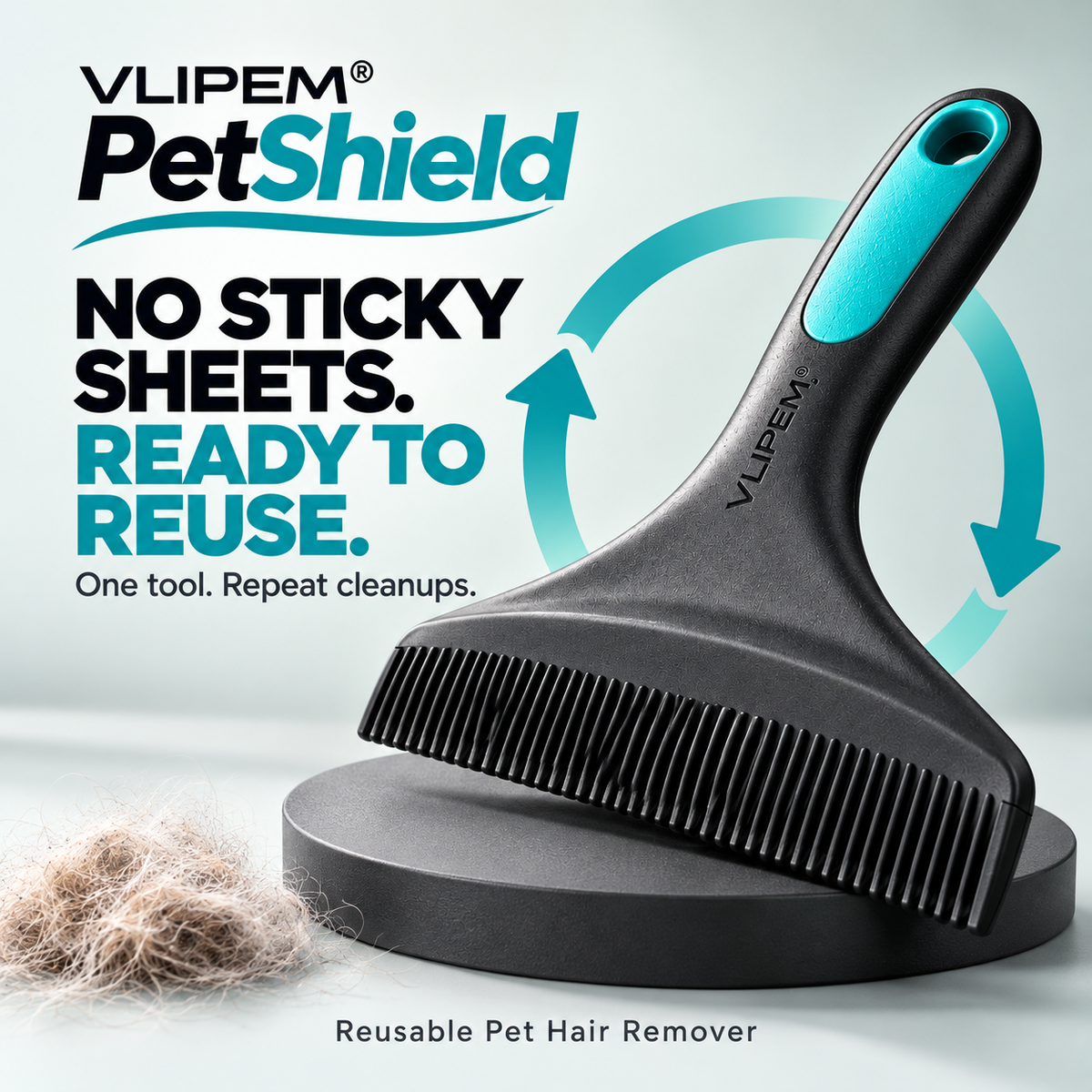 VLIPEM® PetShield Reusable Pet Hair Remover for Car Seats & Mats