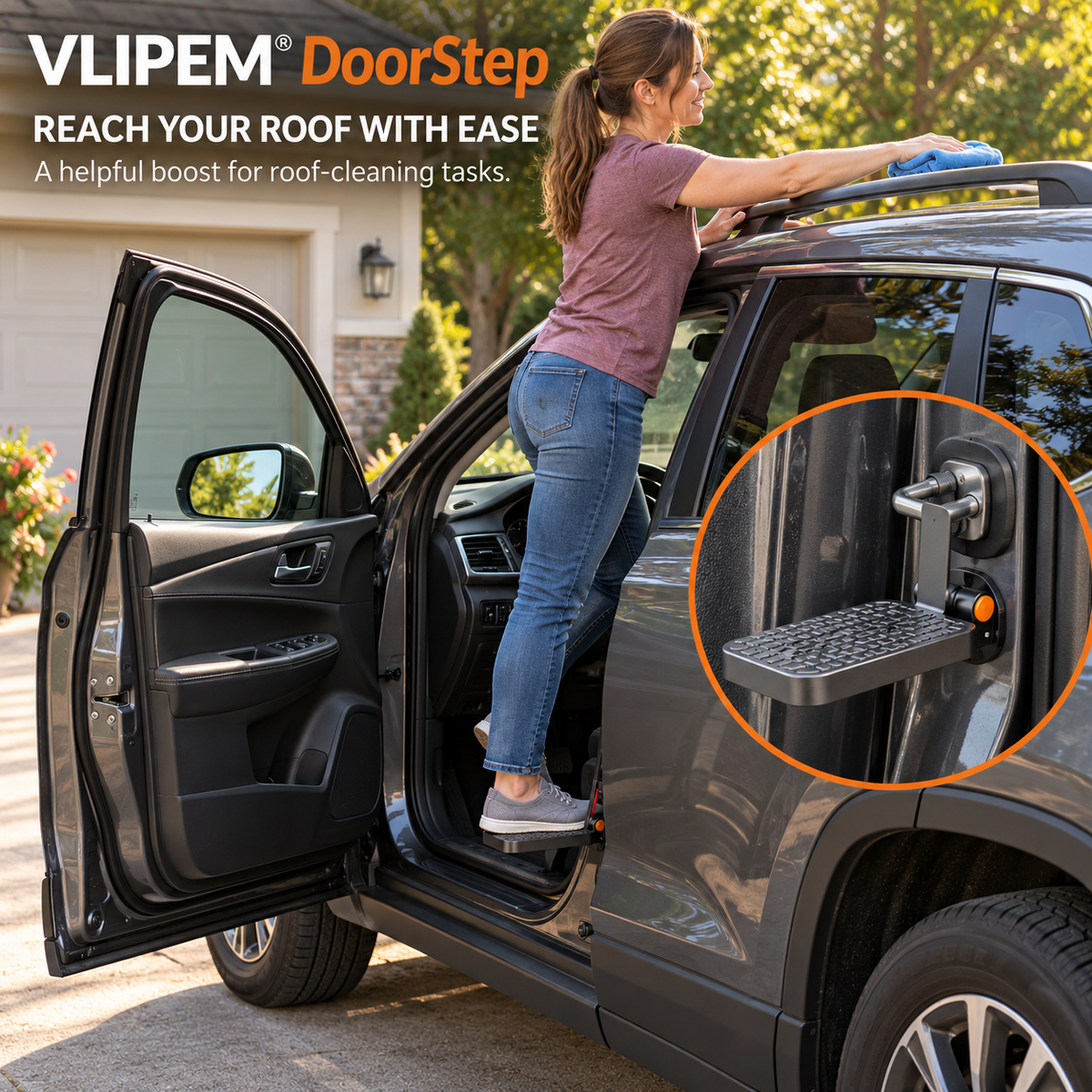 VLIPEM® DoorStep Foldable Car Door Step for Easy Roof Access