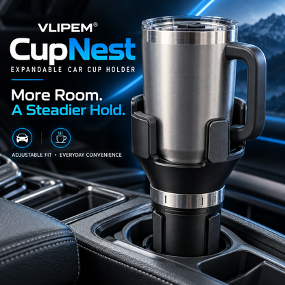 VLIPEM® CupNest Expandable Car Cup Holder for Bottles & Tumblers