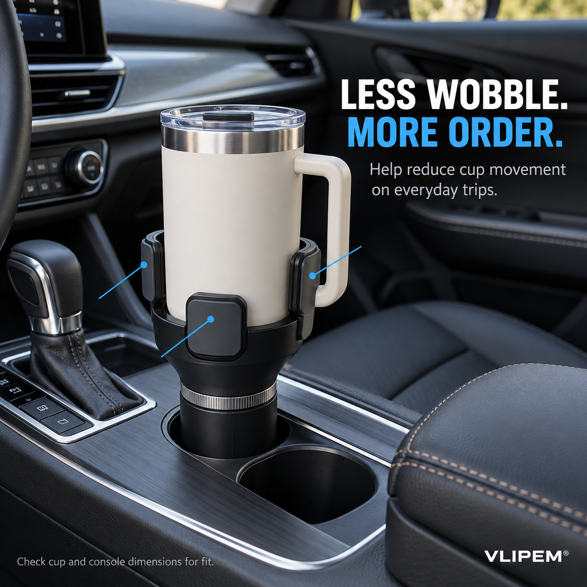 VLIPEM® CupNest Expandable Car Cup Holder for Bottles & Tumblers