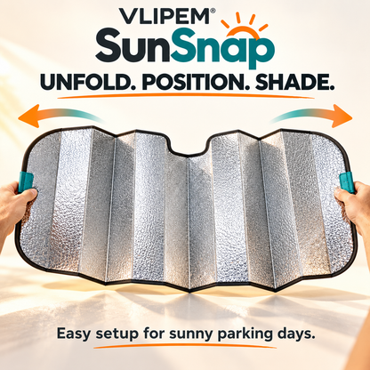 VLIPEM® SunSnap Foldable Magnetic Windshield Sun Shade for Cars