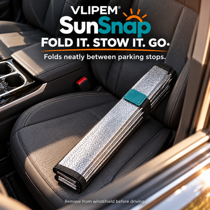 VLIPEM® SunSnap Foldable Magnetic Windshield Sun Shade for Cars