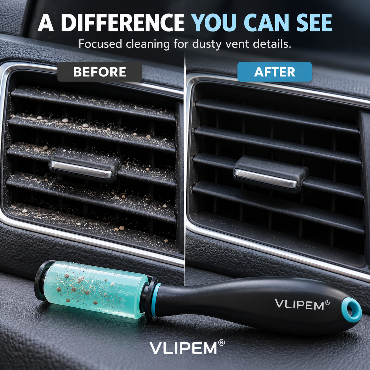 VLIPEM® AirVent Mini Gel Roller for Car Vents & Tight Crevices