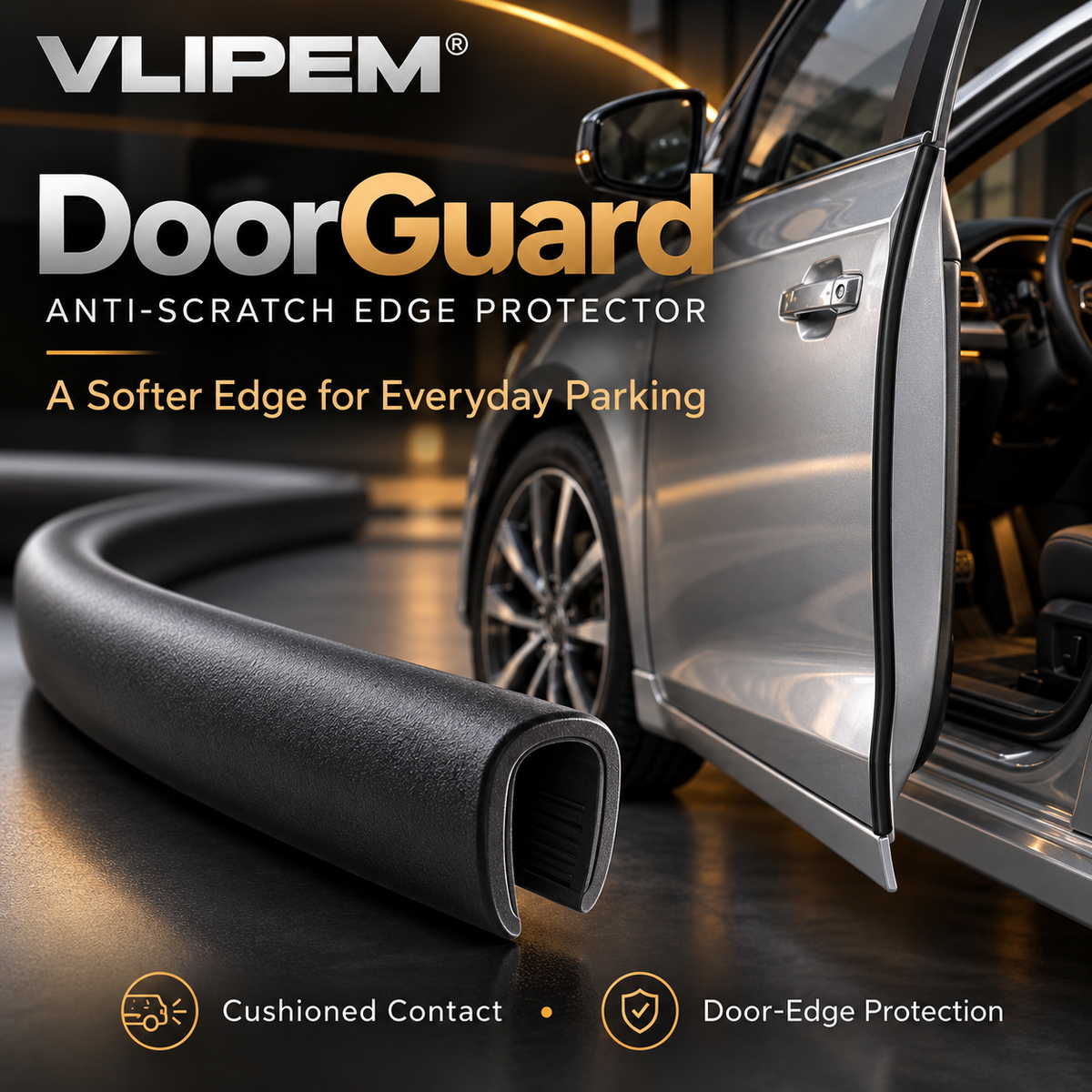 VLIPEM® DoorGuard Car Door Edge Protector for Minor Bumps